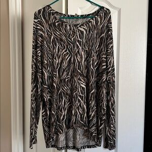 Wild Patterned Long Sleeve Top